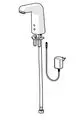 Waschtischarmatur von HANSA mit strömenden Wasseranschluss und Elektroanschluss für Bluetooth-Steuerung, abgebildet in schematischer Form mit Anschlussdetails.